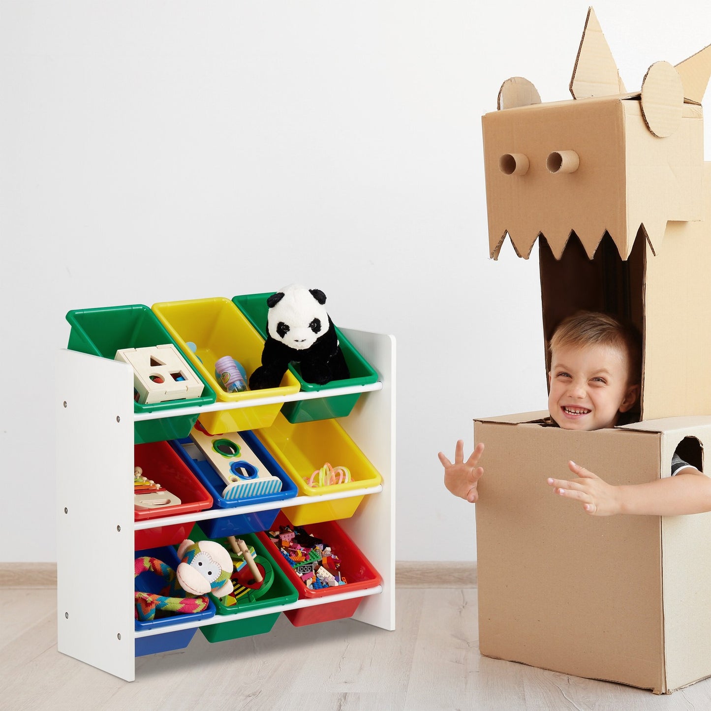 Children's Storage Shelf with Bins