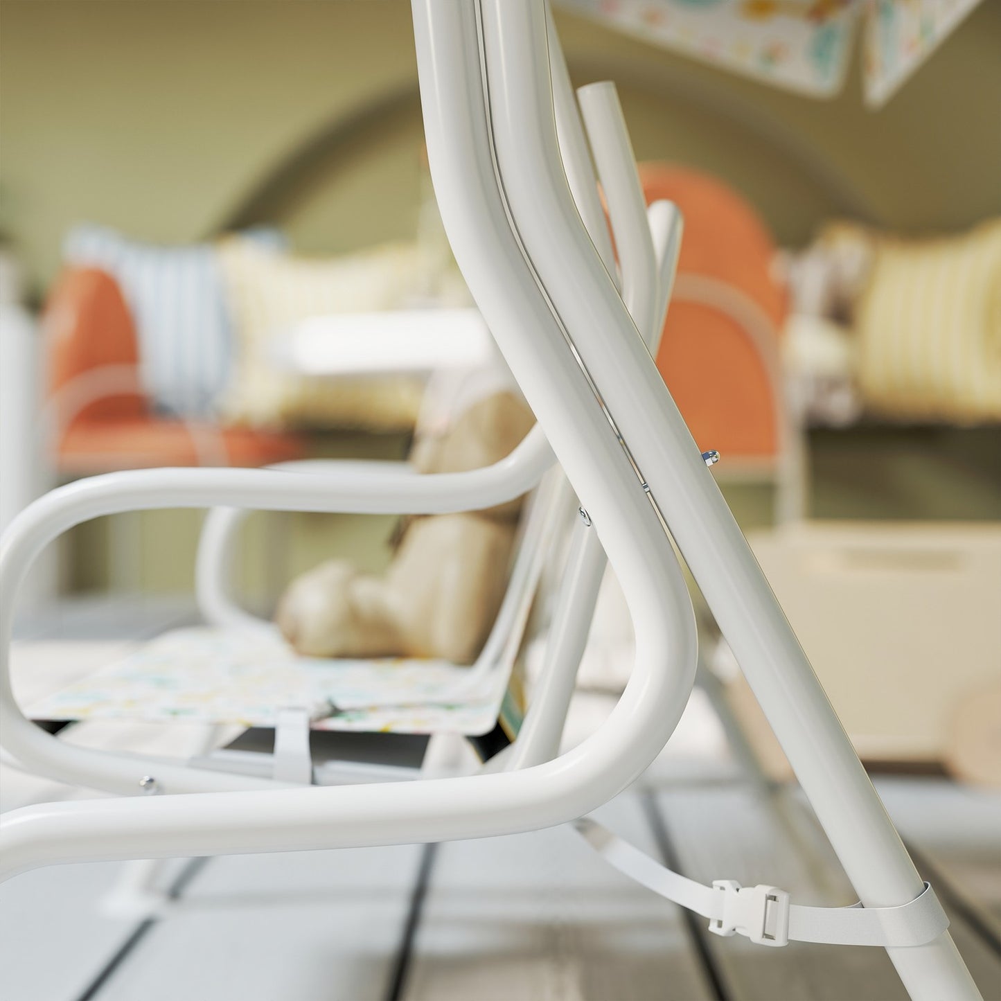 Children's Swing Seat, Steel Frame, 2-Seater, 60 kg Capacity