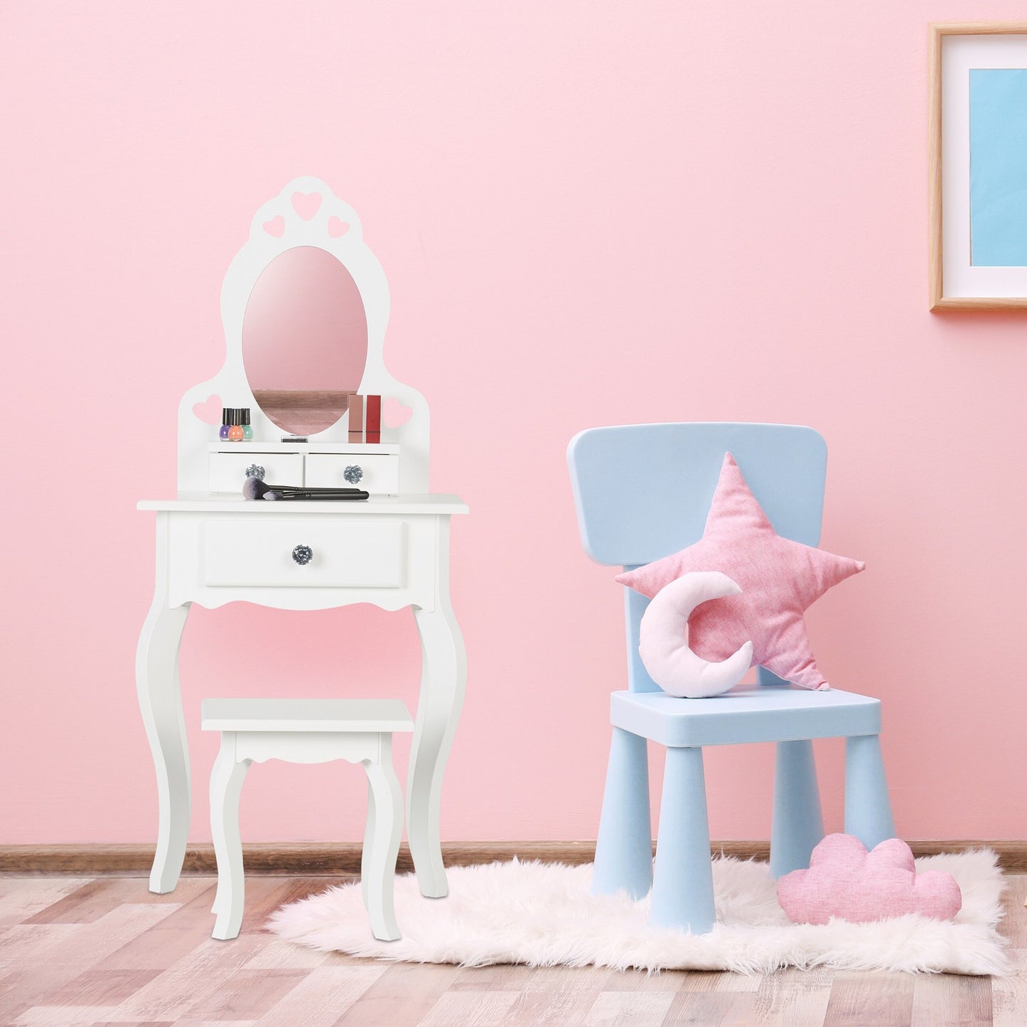Children's dressing table with stool