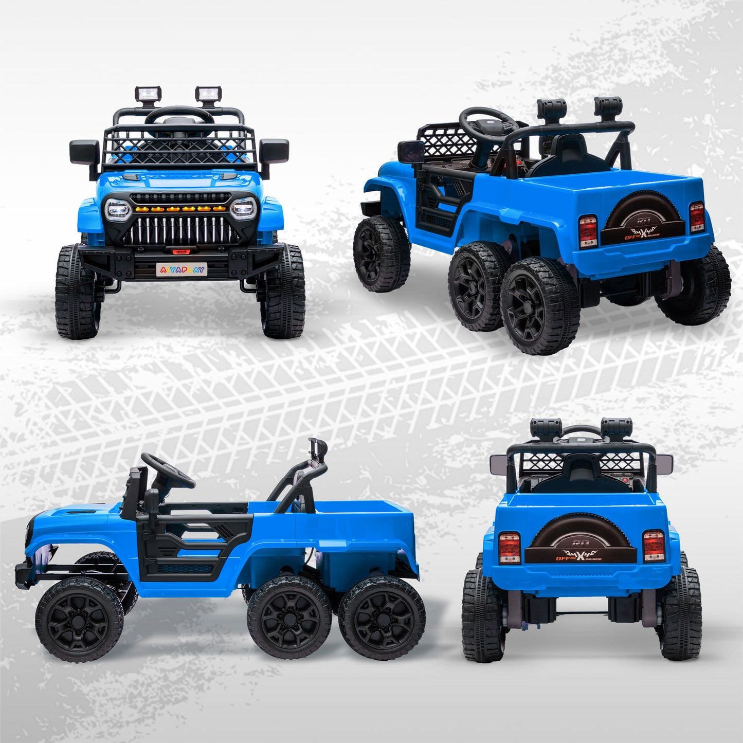 Children's 12V electric off-road vehicle with remote control and LED light