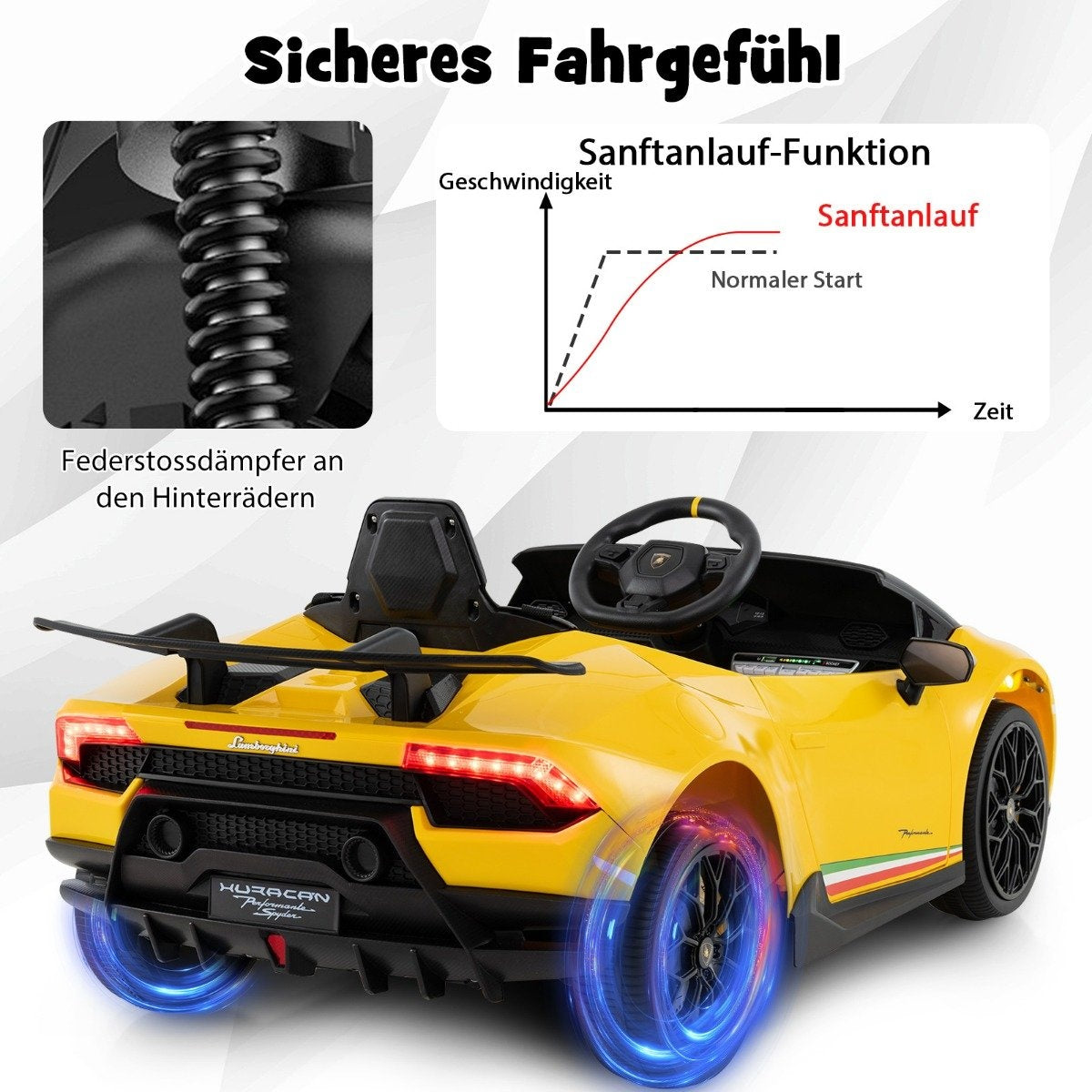 Children's electric car Lamborghini 12V children's car electric with remote control yellow