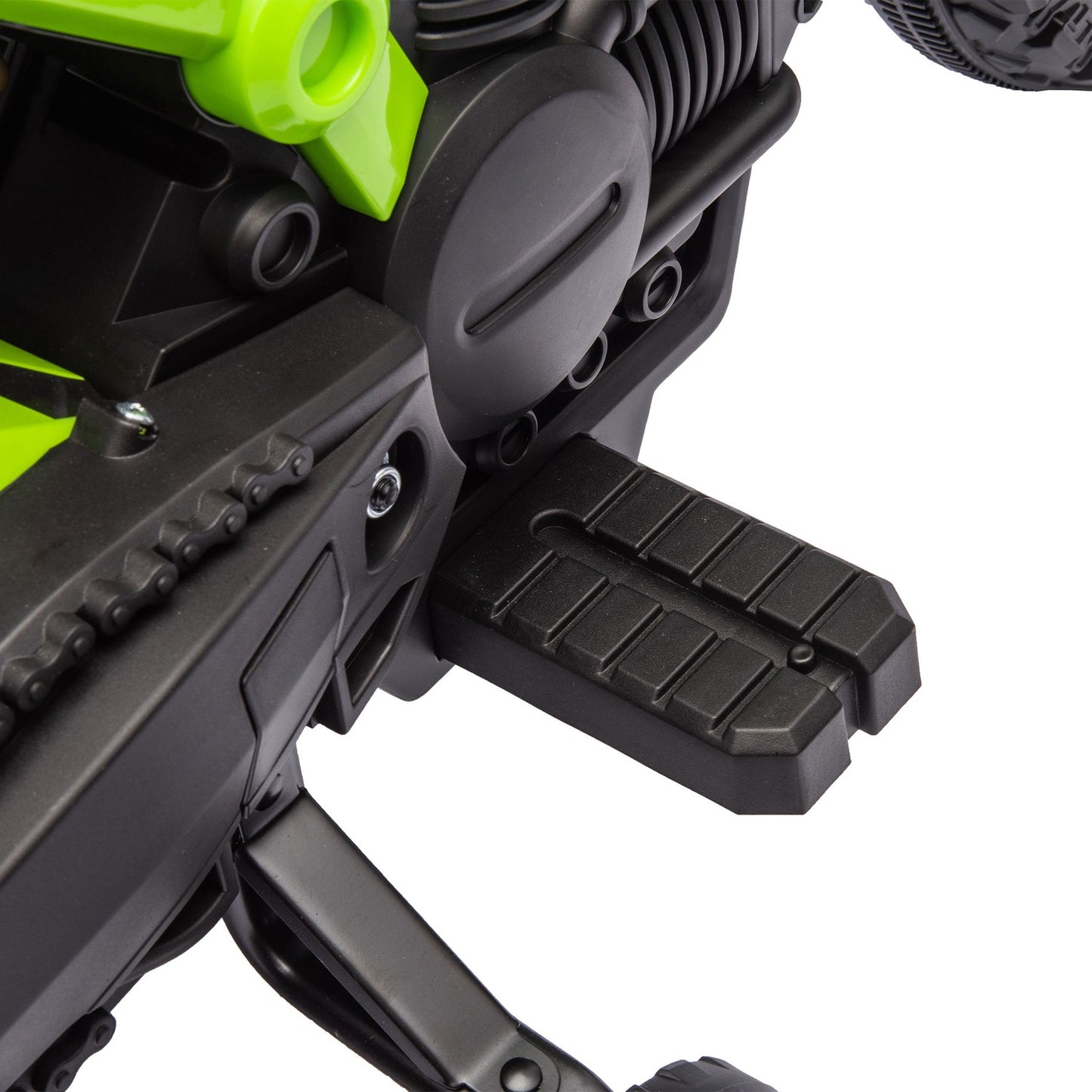Children's 6V electric motorcycle with training wheels - green