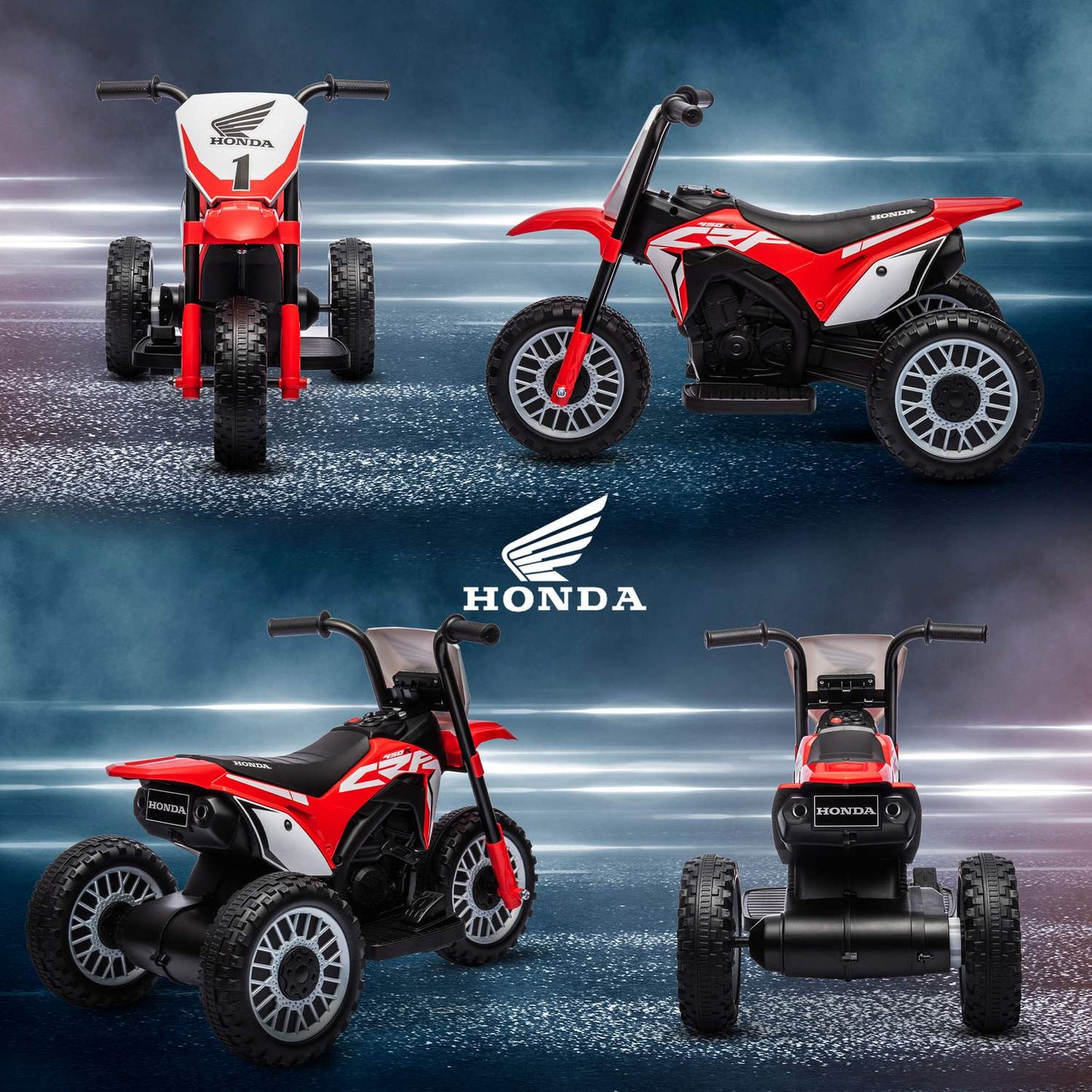6V electric motorcycle for children with horn and music, red