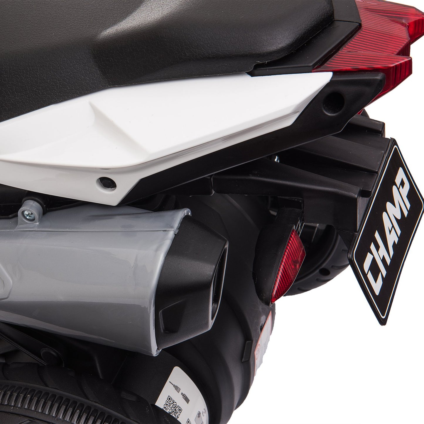 Children's 6V electric motorcycle, music & light, black/red