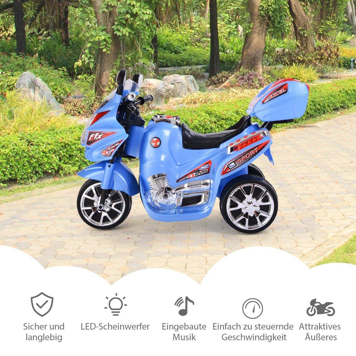 Children's motorcycle 6 V electric motorcycle with music and headlights for children blue