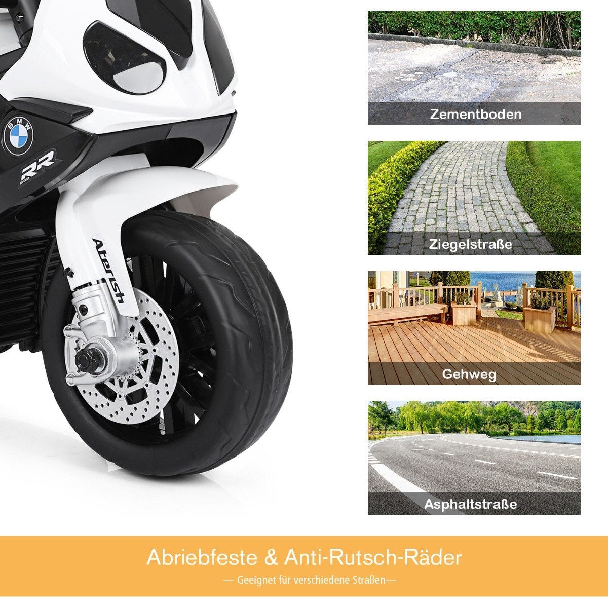 Children's motorcycle 6v children's vehicle 6v children's vehicle with music 66 x 37 x 44.5 cm black + white