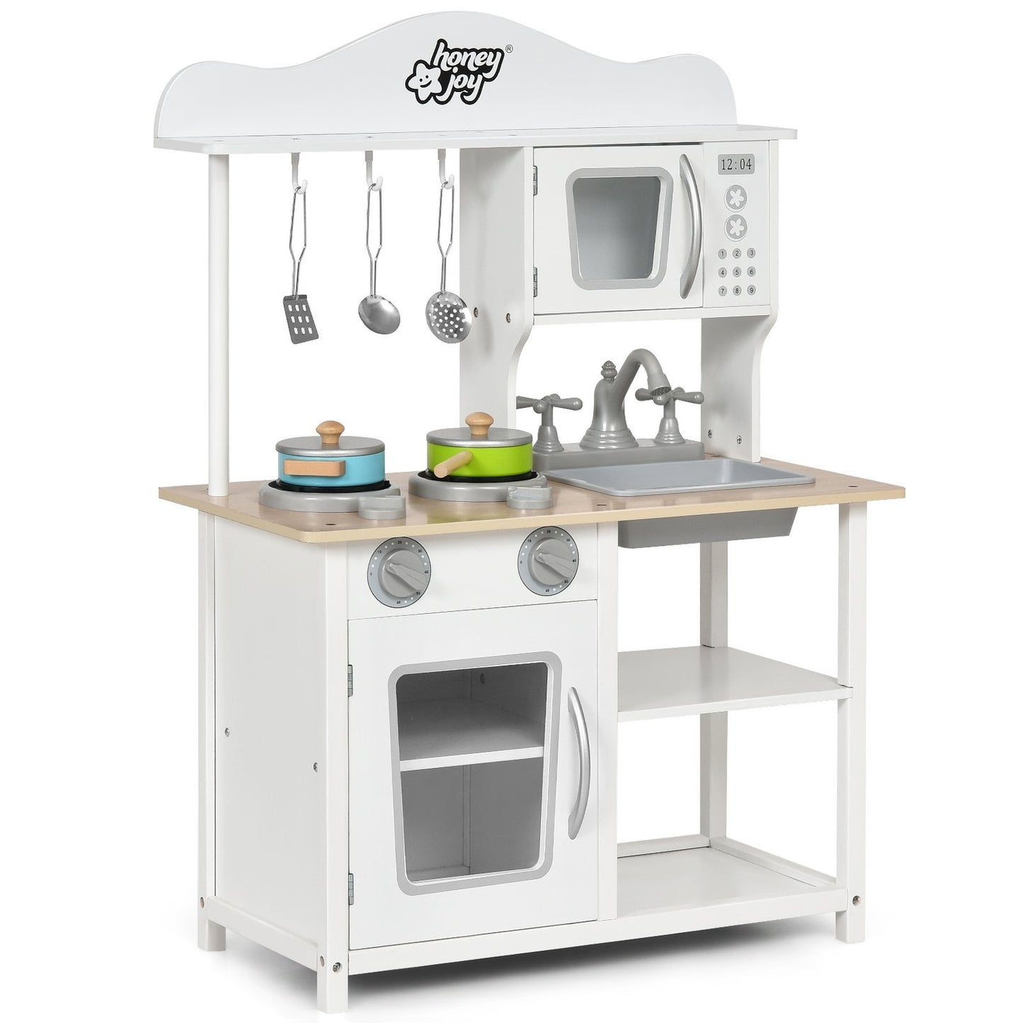 Children's play kitchen wooden play kitchen kitchen set 60 x 30 x 83 cm white