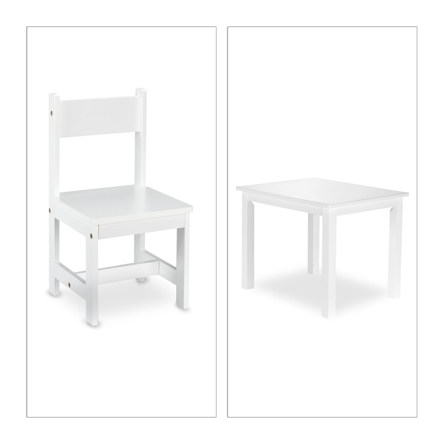 Children's seating group white with 2 chairs