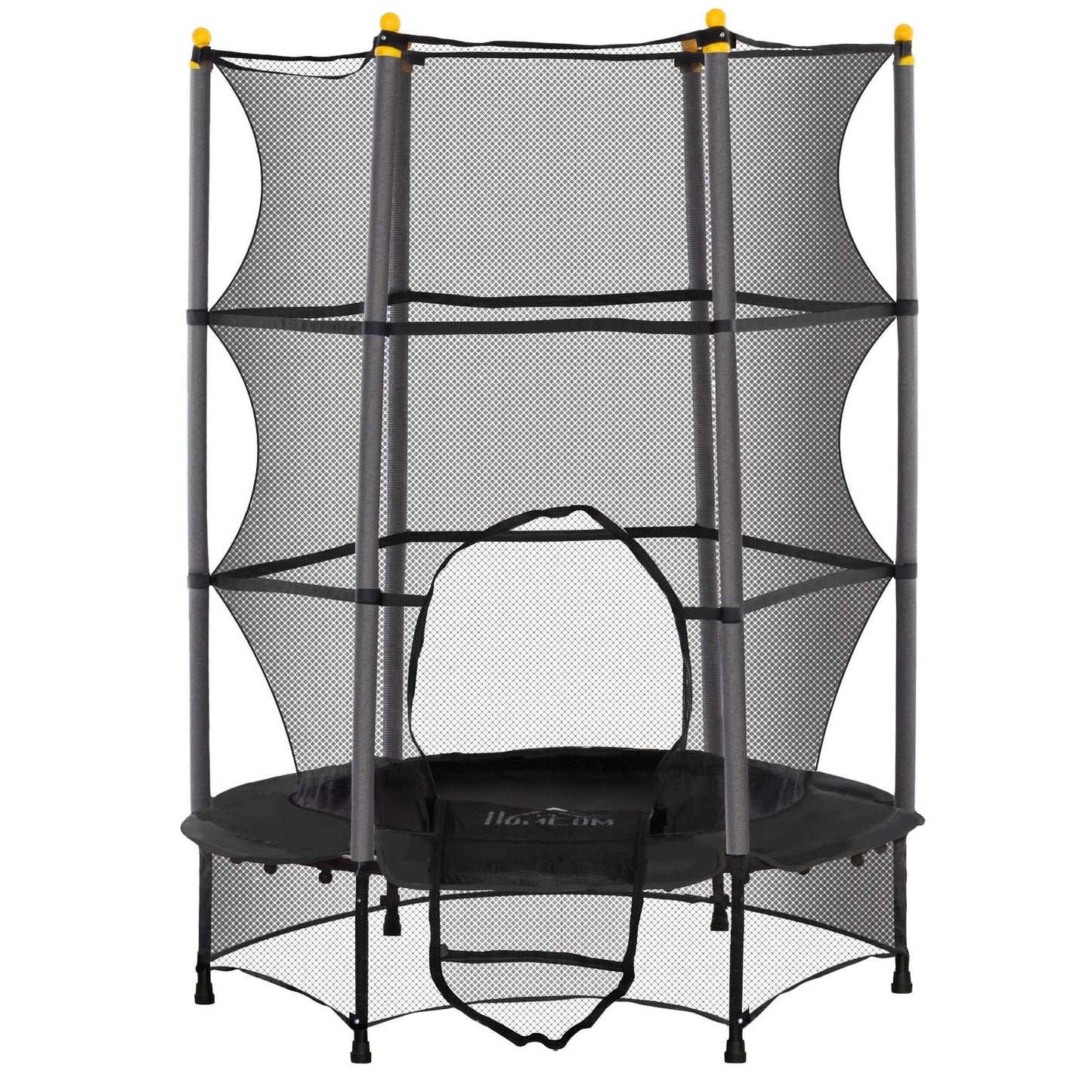 Children's trampoline with safety net, 140 cm, black