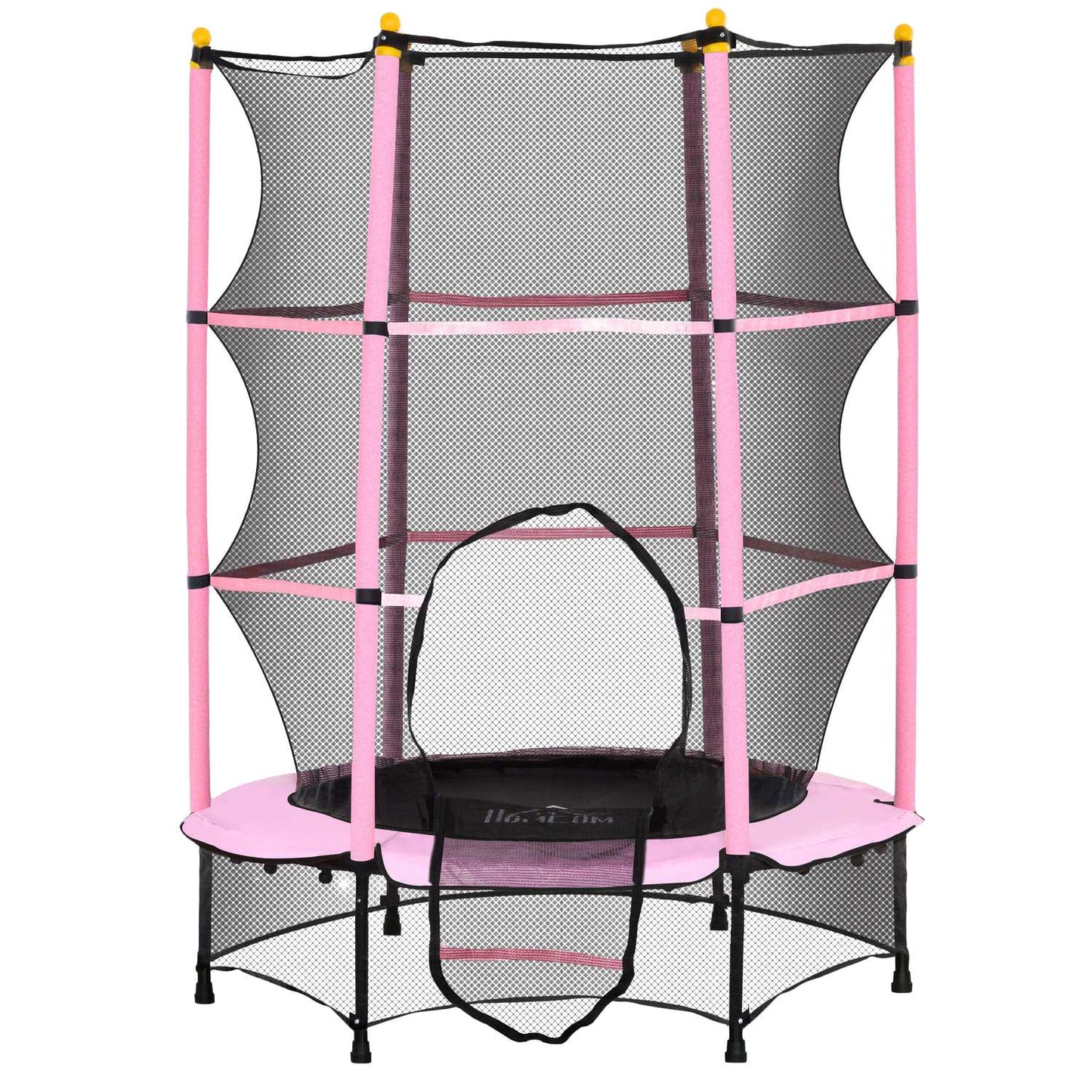 Children's trampoline with safety net, Pink, Ø140 cm