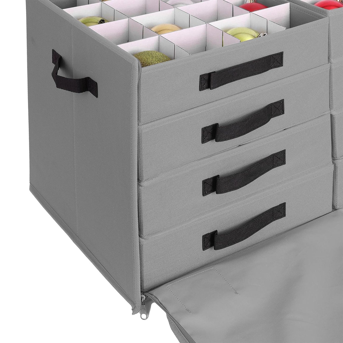 Christmas Bauble Storage Box with Dividers, Transparent