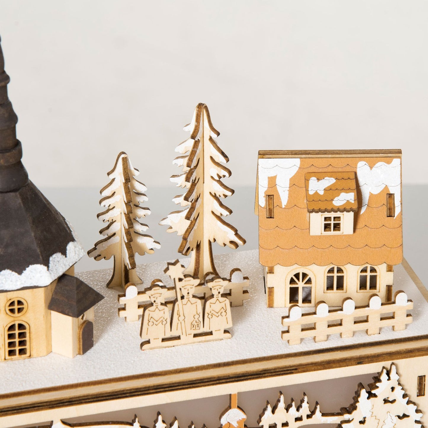 Christmas village decoration, LED-illuminated winter landscape, 45x10x25 cm