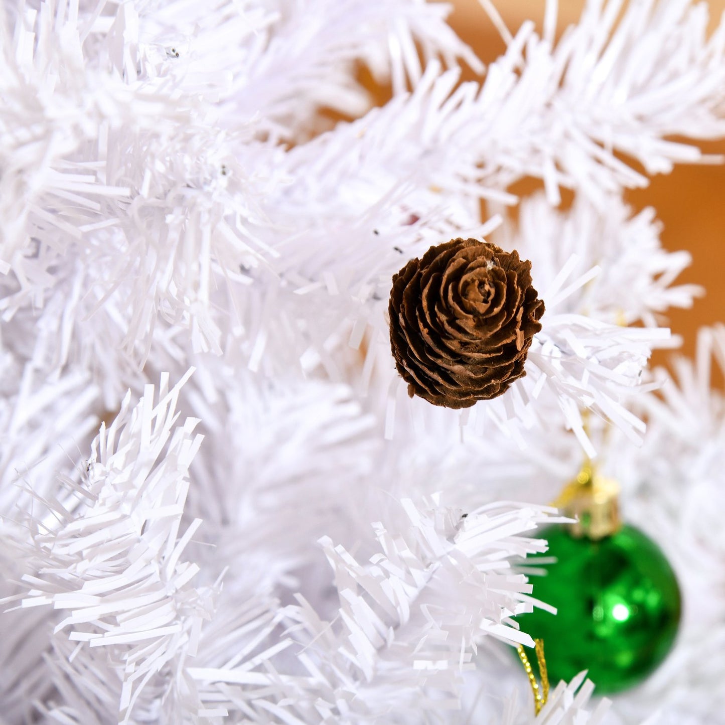 150 cm White artificial Christmas tree with decorations