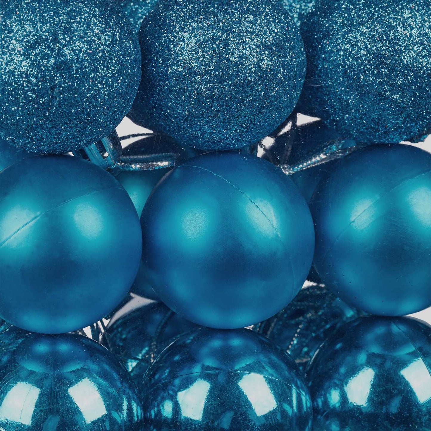 Christmas Tree Baubles Set, 50 Pcs, Plastic Ornaments