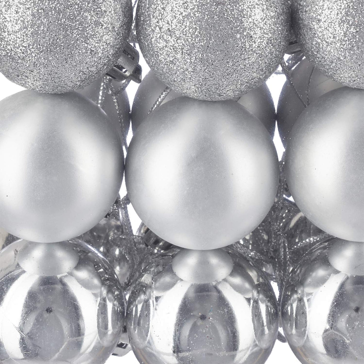 Christmas Tree Baubles Set, 76 Pcs – Matte, Shiny, Glitter