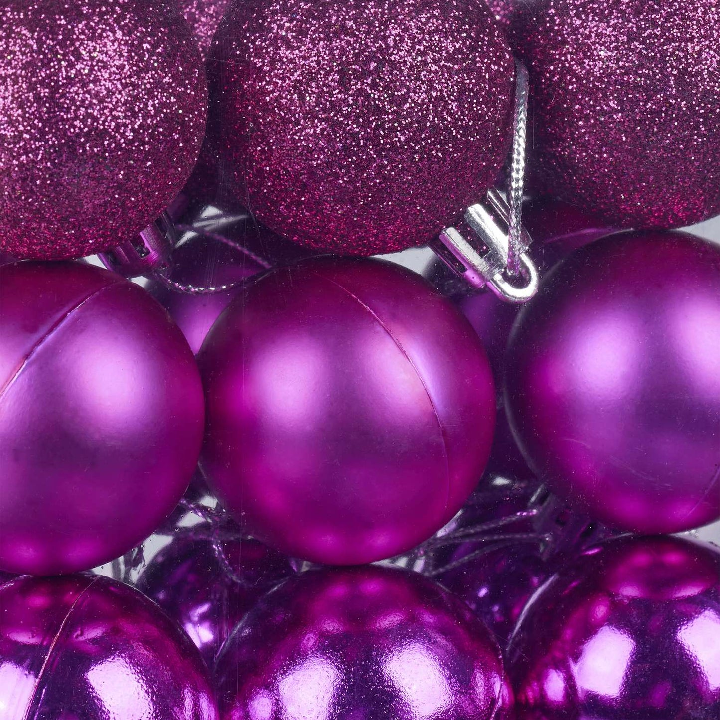 Christmas Tree Baubles Set, 76 Pieces, Plastic