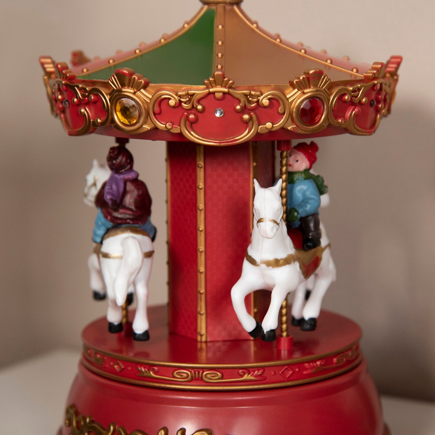 Christmas music box Carousel, LED & Rotating, 13x18.5 cm