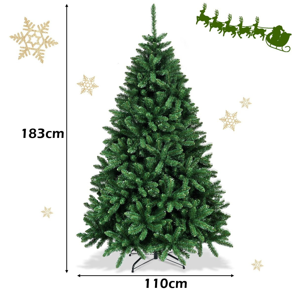 Christmas tree 183 cm artificial Christmas tree with foldable metal stand