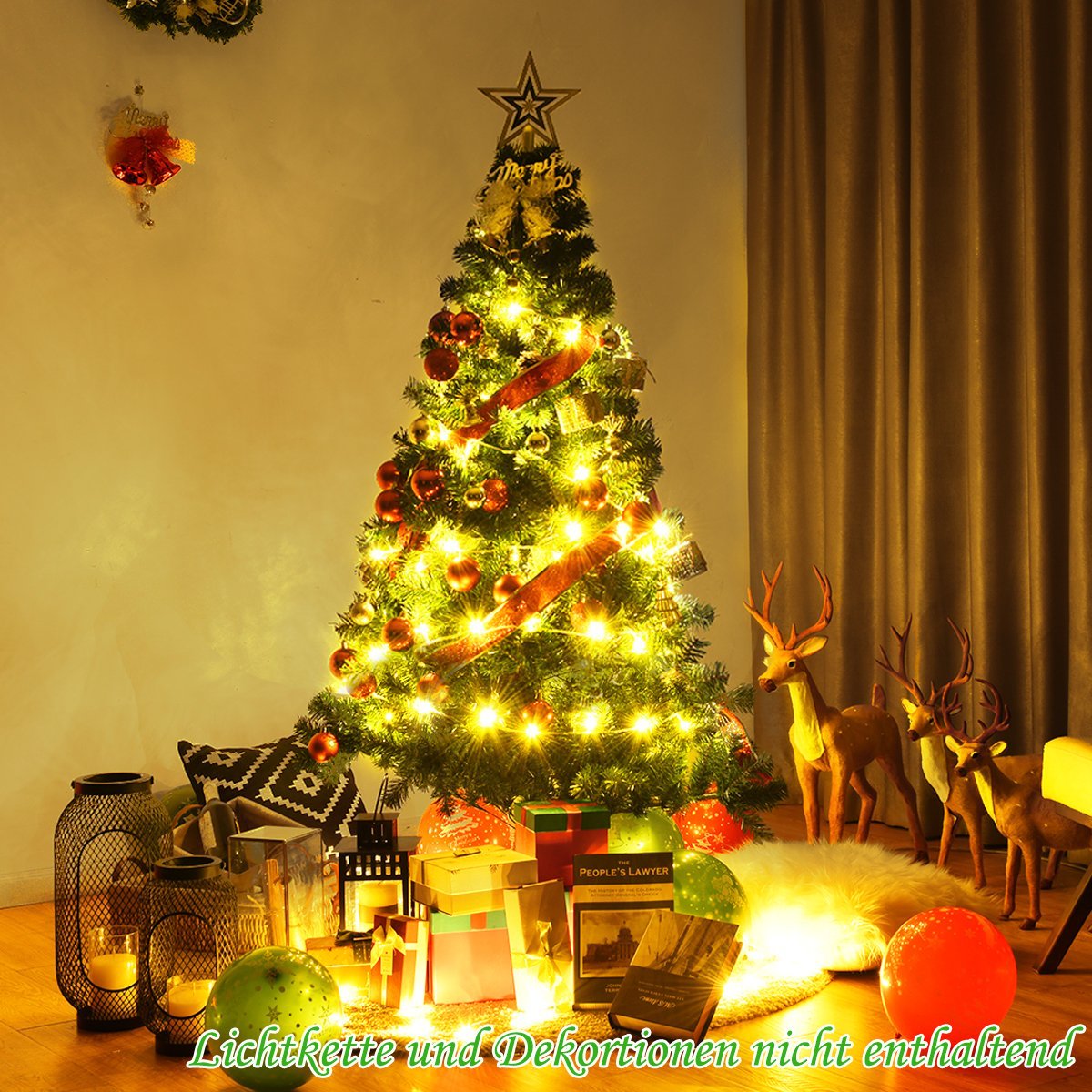Christmas tree artificial Christmas tree with metal stand 150-240 cm green-150 cm
