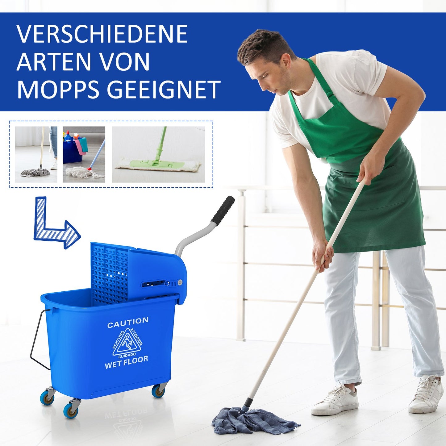 Cleaning trolley 20L with spinner and water separator