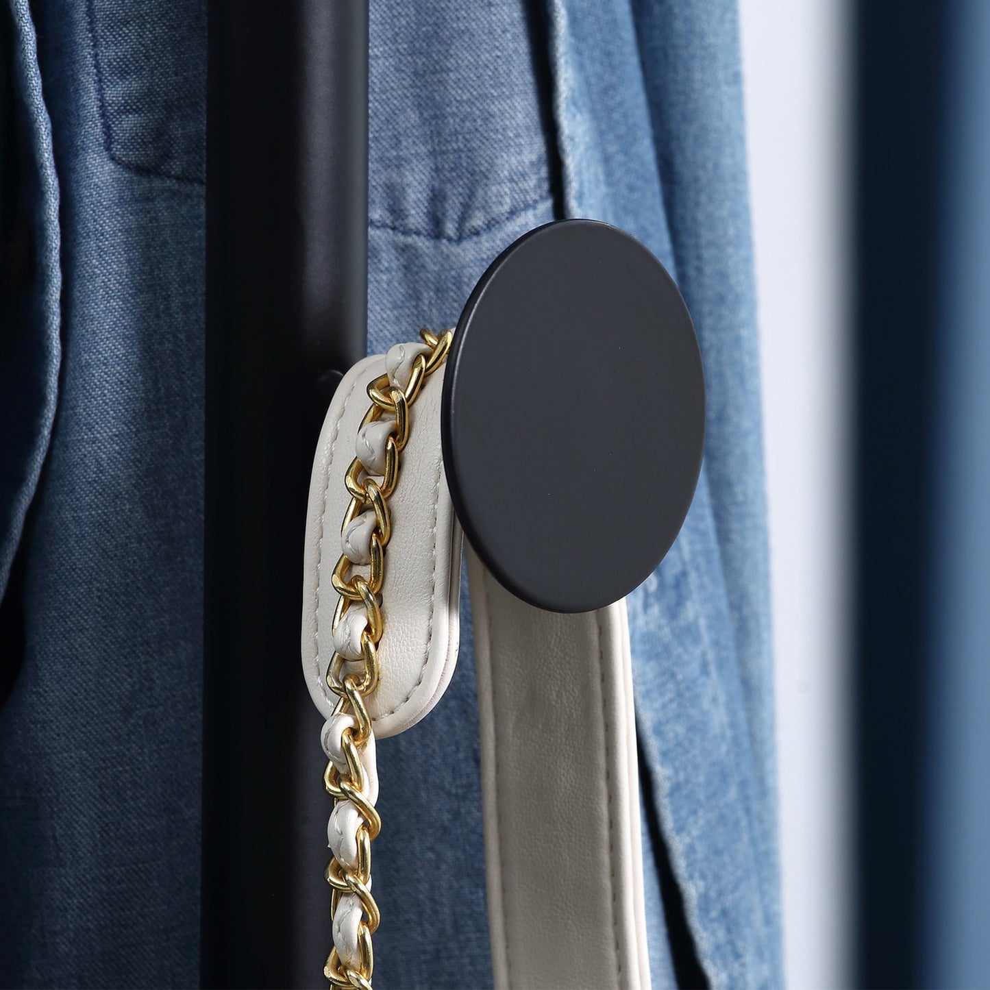 Steel coat rack - 8 hooks, black, 170 cm
