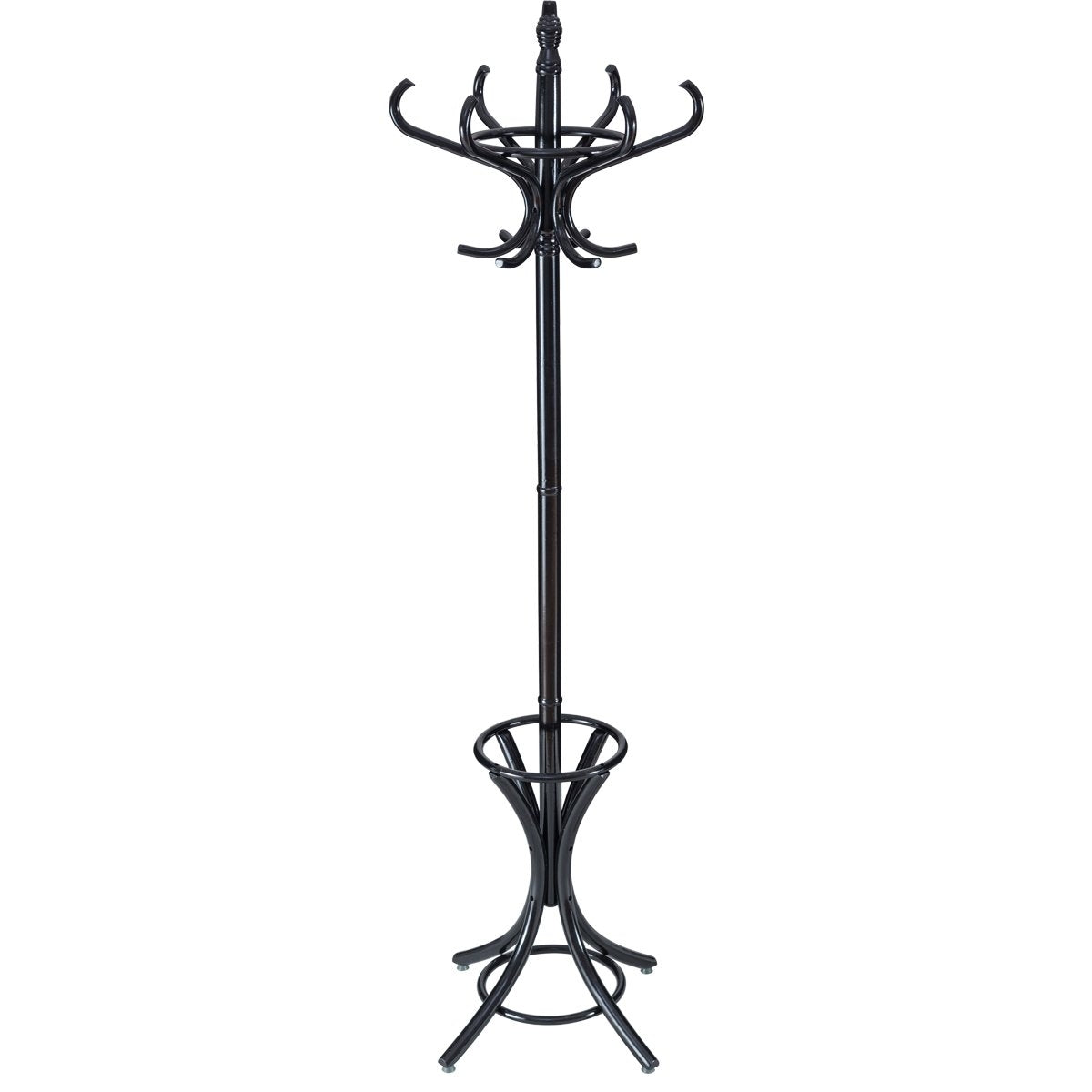 Coat rack coat rack jacket stand with umbrella stand 12 coat hooks-black