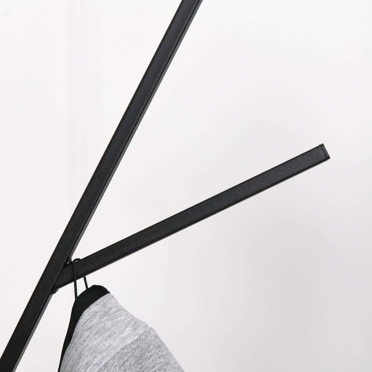 Clothes rack in brown metal with shelf - 8 hooks, 45x45x180cm