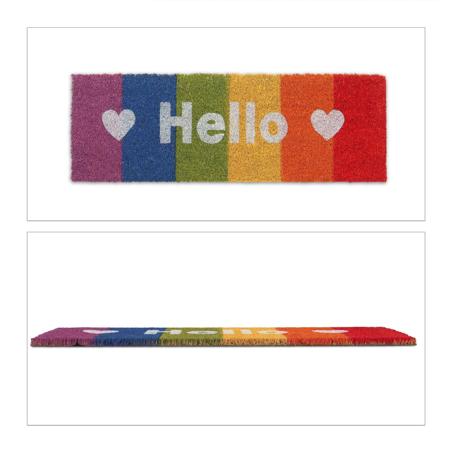 Coconut doormat "Hello" rainbow