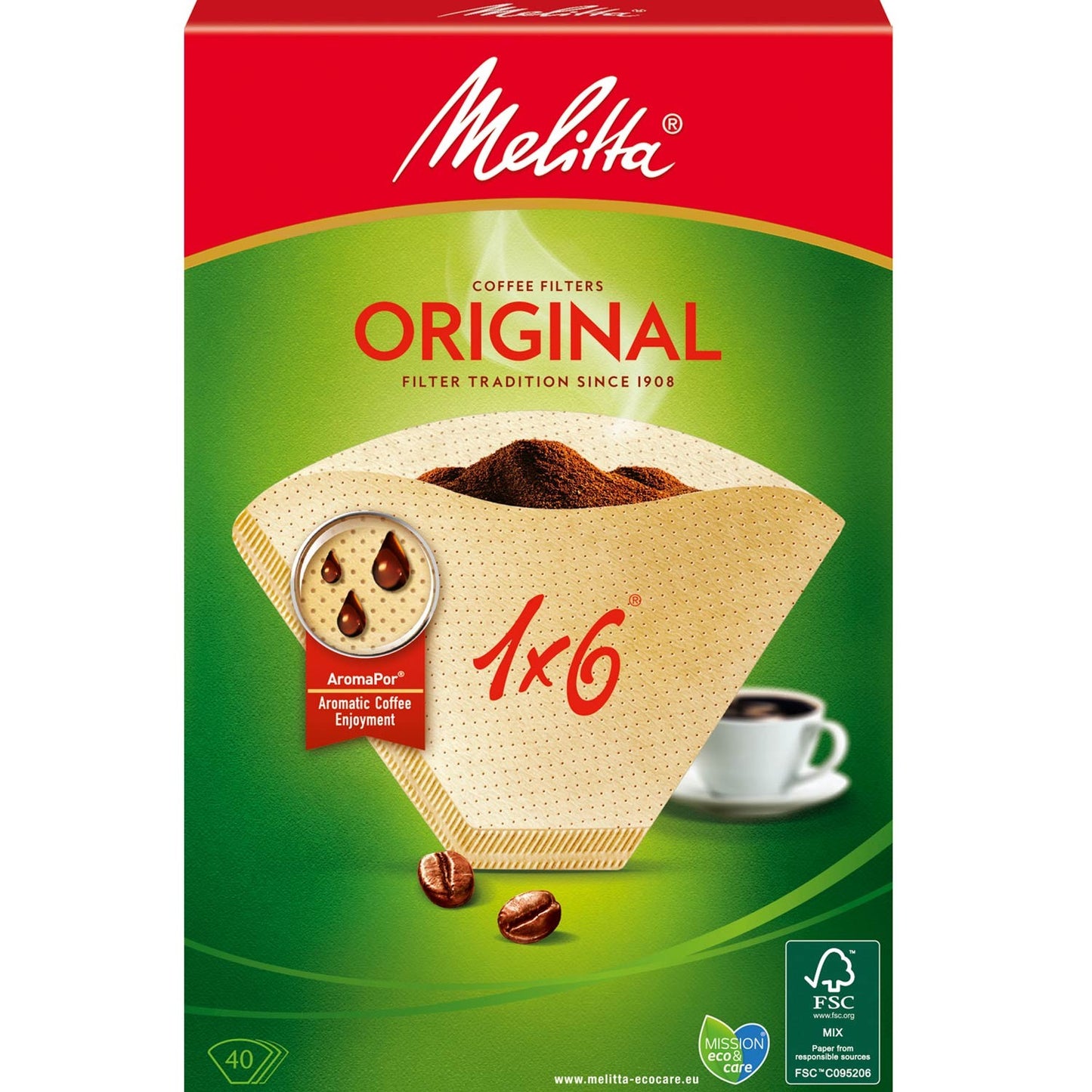 Coffee filter 1X6 40pack (Note 8 dfp)