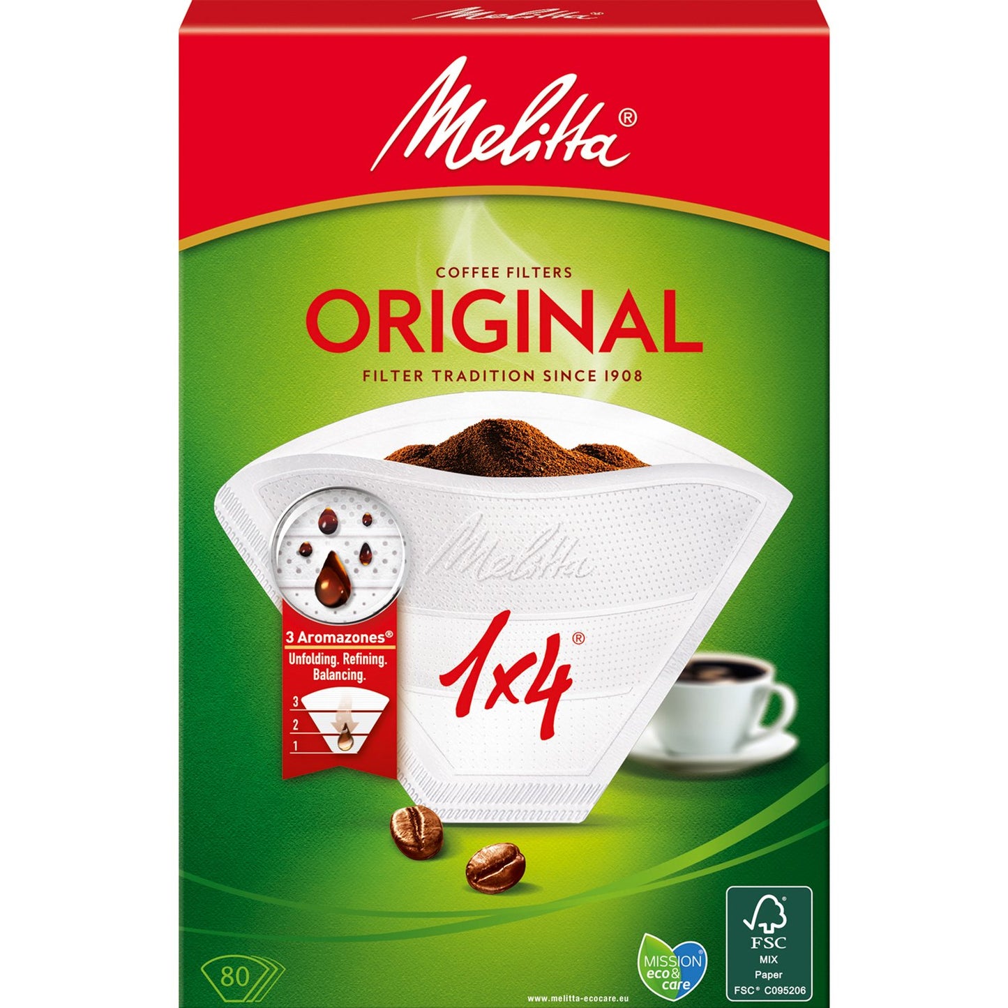 Coffee filter 1x4 80pack (Note 18pcs DFP)
