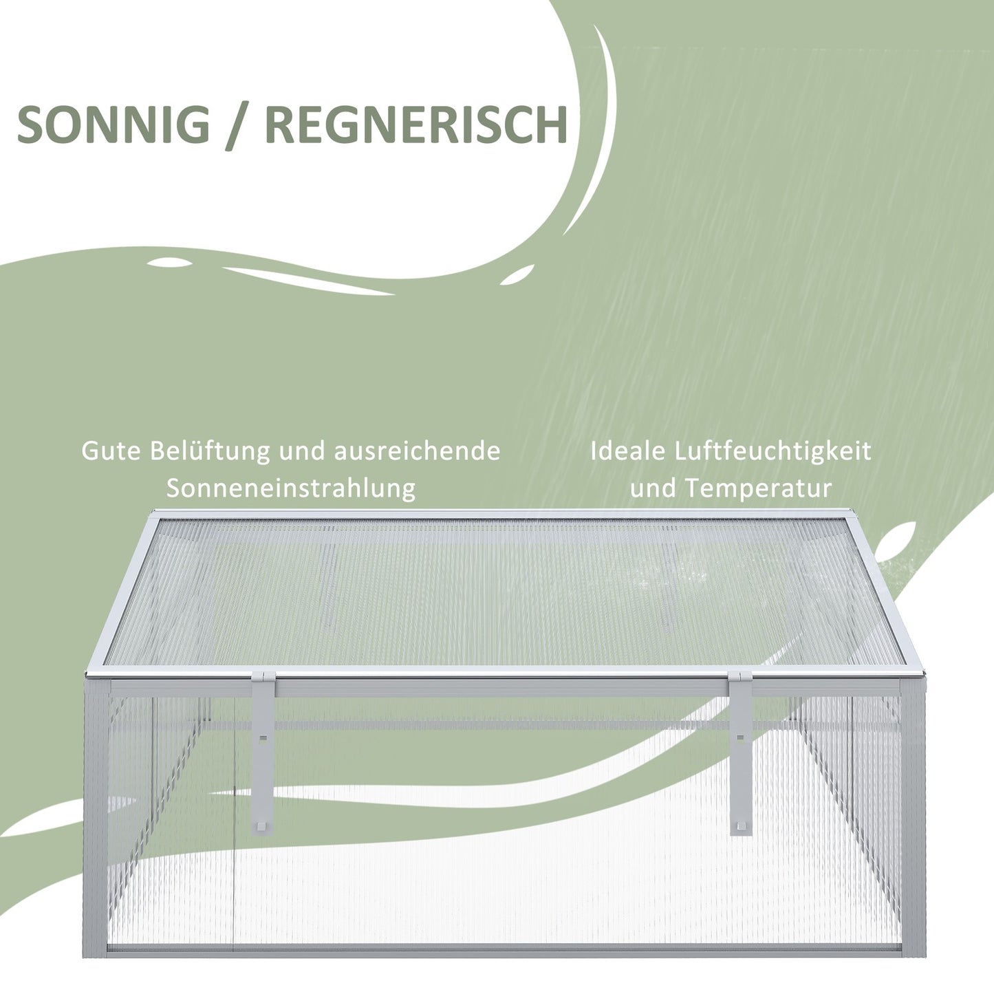 Aluminum cold frame - adjustable roof and UV protection