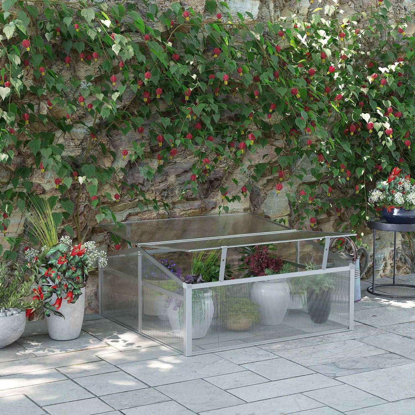 Aluminum cold frame - adjustable roof and UV protection