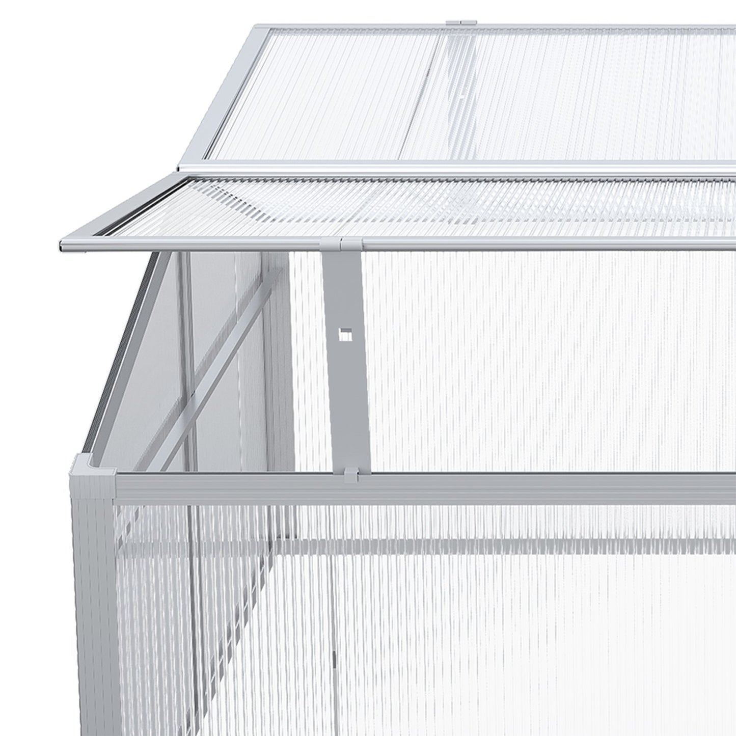 Aluminum cold frame - adjustable roof and UV protection