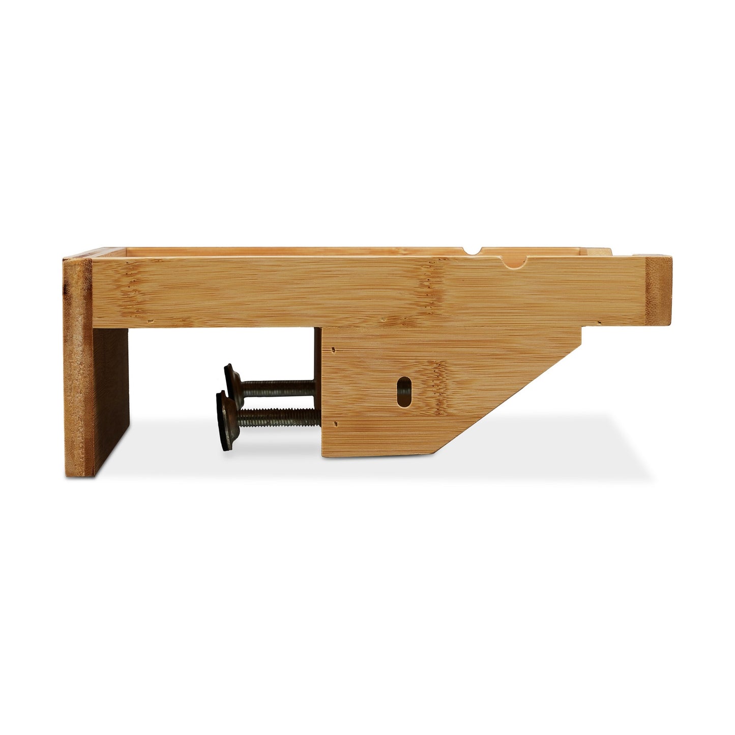 Collapsible bed shelf made of bamboo