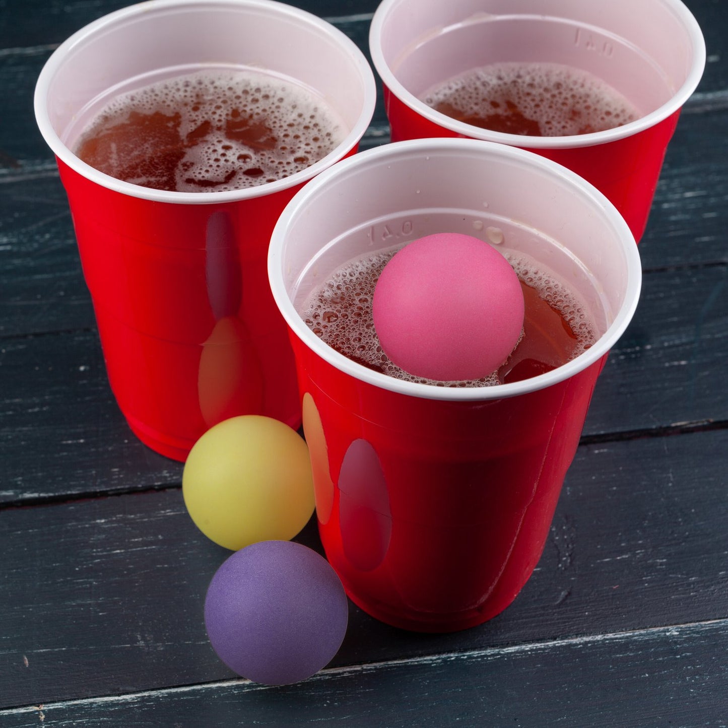 Colorful Beer Pong balls in a set of 100