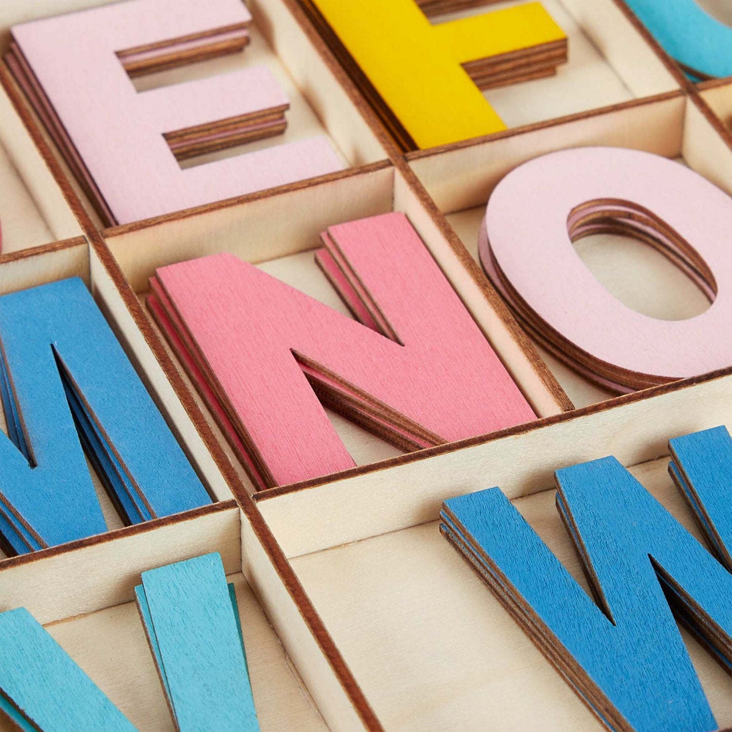 Colorful XL wooden letters 104 pieces