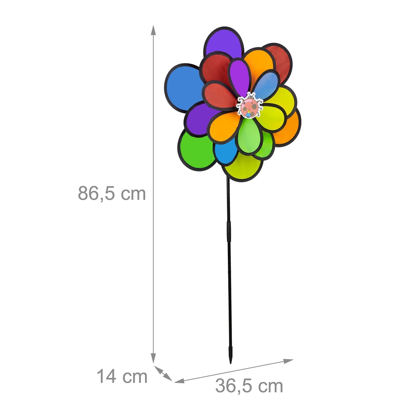 Colourful flower wind spinner