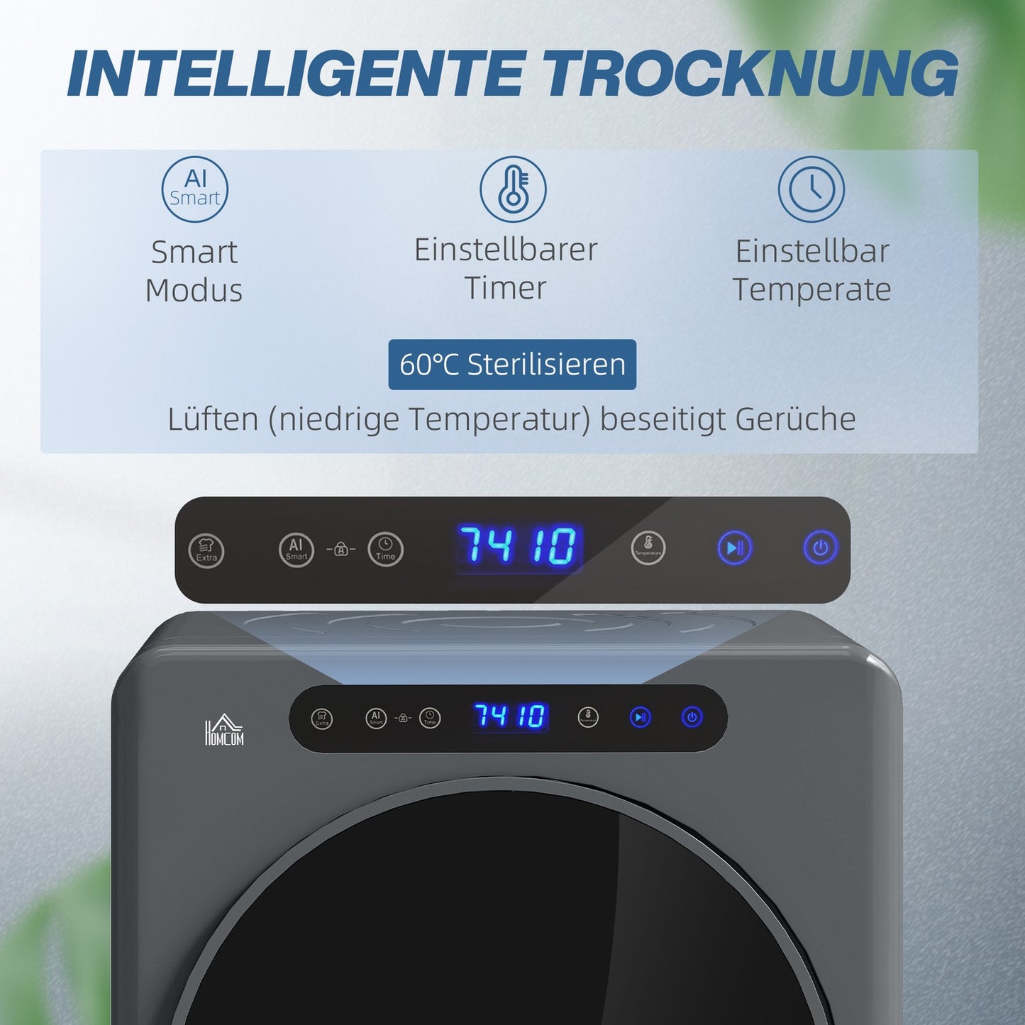 Compact Clothes Dryer, 4kg Capacity, 6 Programs, Touch Control
