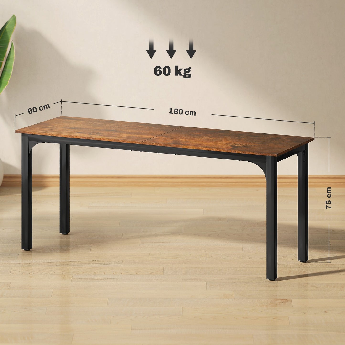 Computer Desk, Rustic Brown, Spacious Design, Chipboard