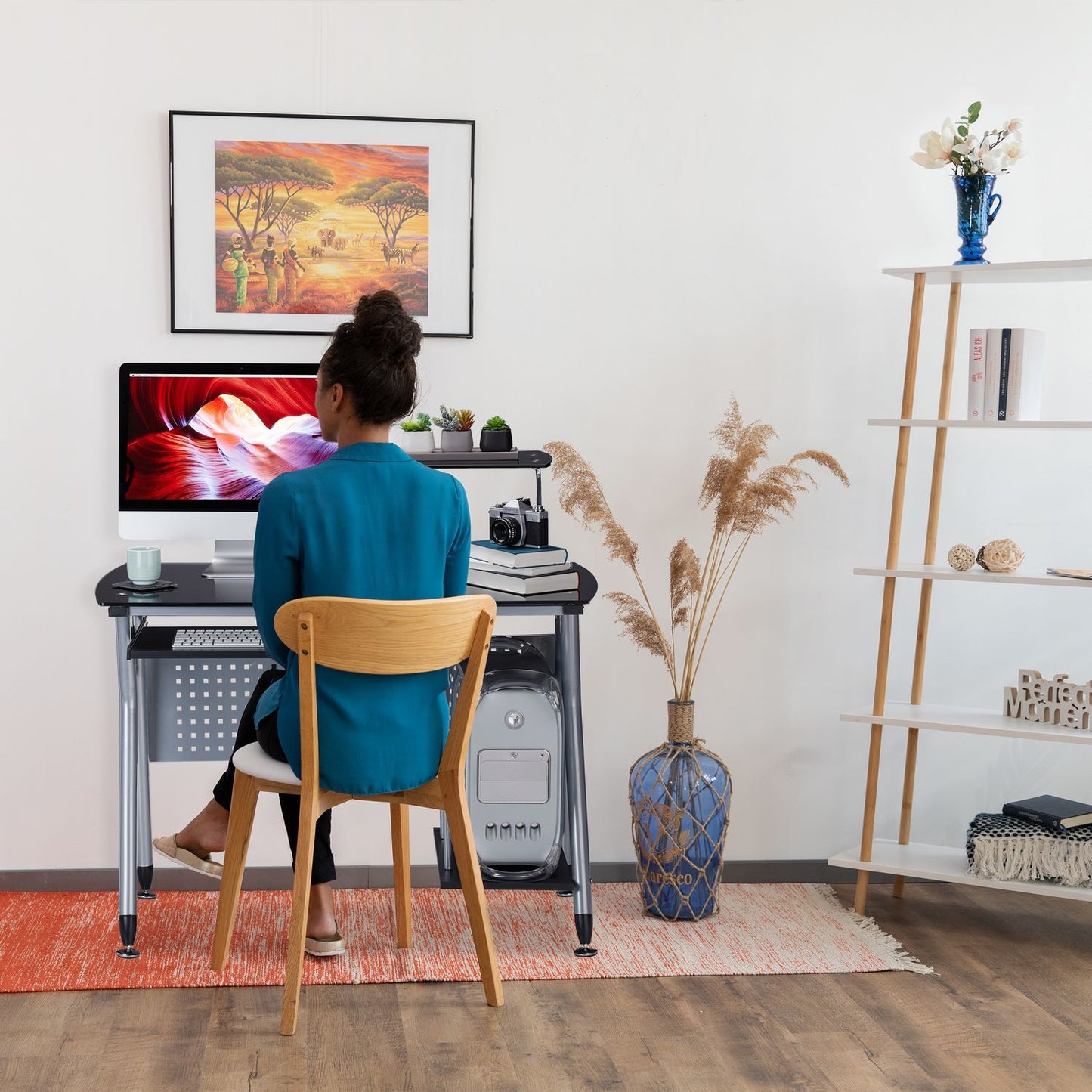 Computer Desk With Glass-top