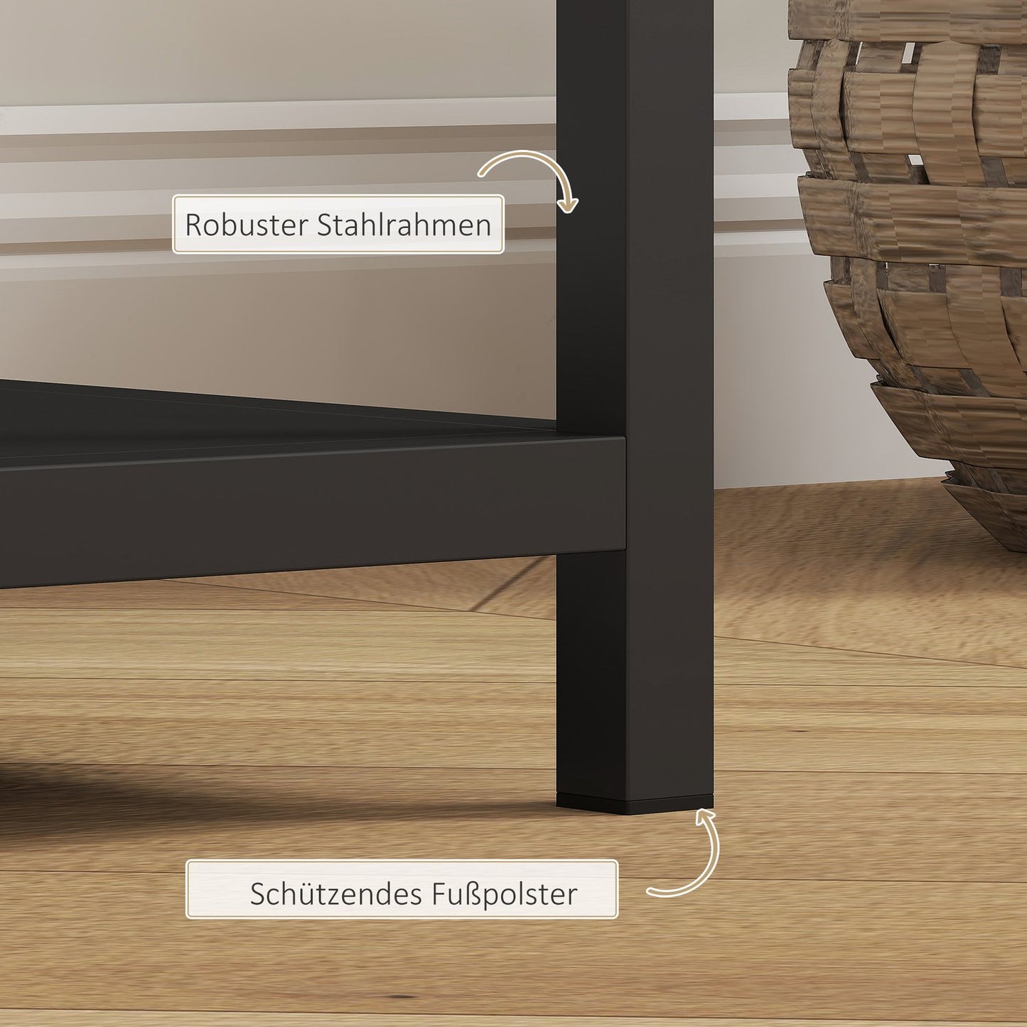 Console Table, 4 Levels, Steel Frame, Black