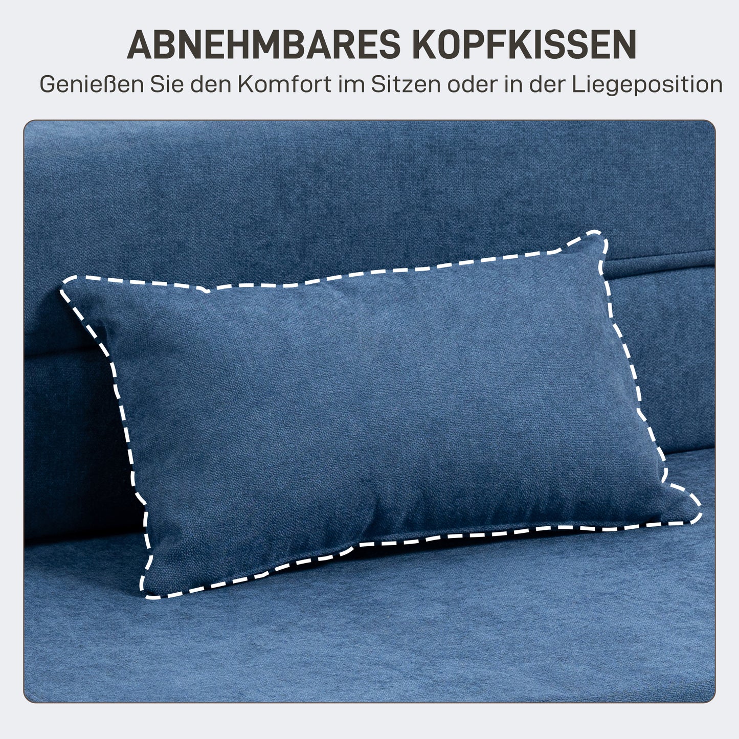 Convertible Floor Sofa Bed – Foam, Dark Blue, Pillow Included