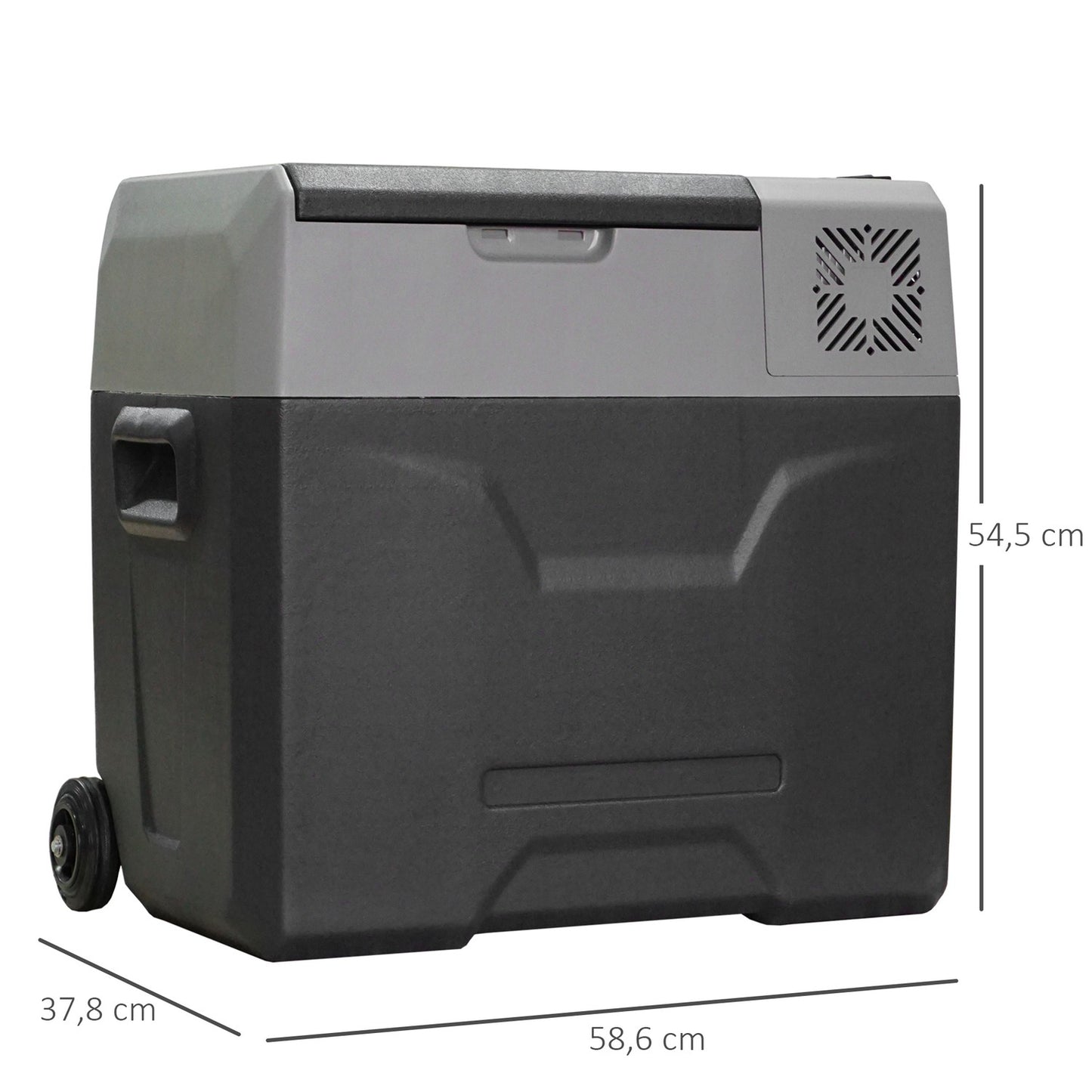 50L Electric Cool Box Car Refrigerator, Dual Voltage, Grey