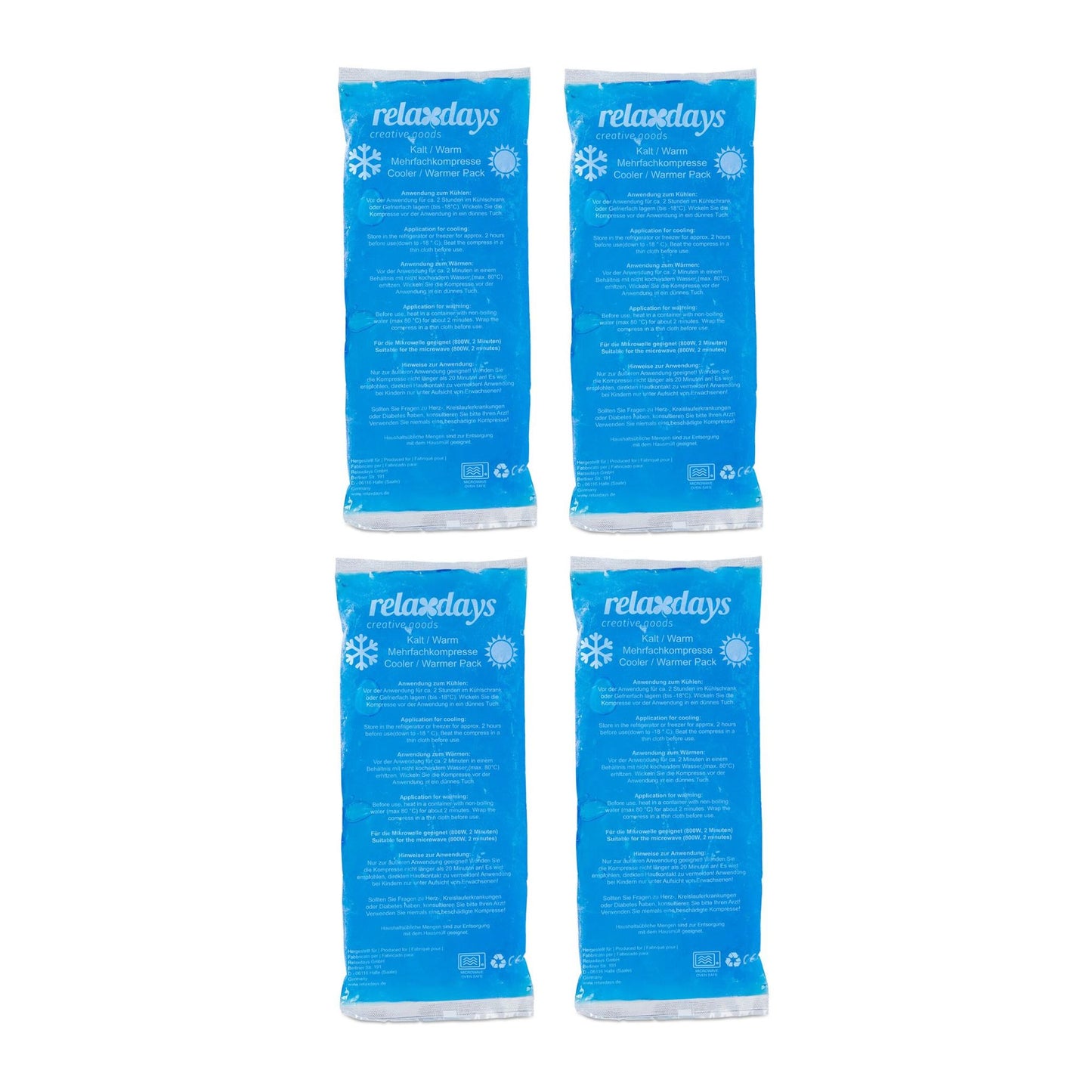 Cooling lamps rectangular set of 4 blue