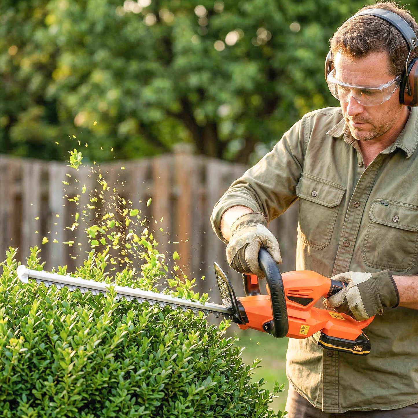 Cordless Electric Hedge Trimmer, 51cm Blade, 100W Motor