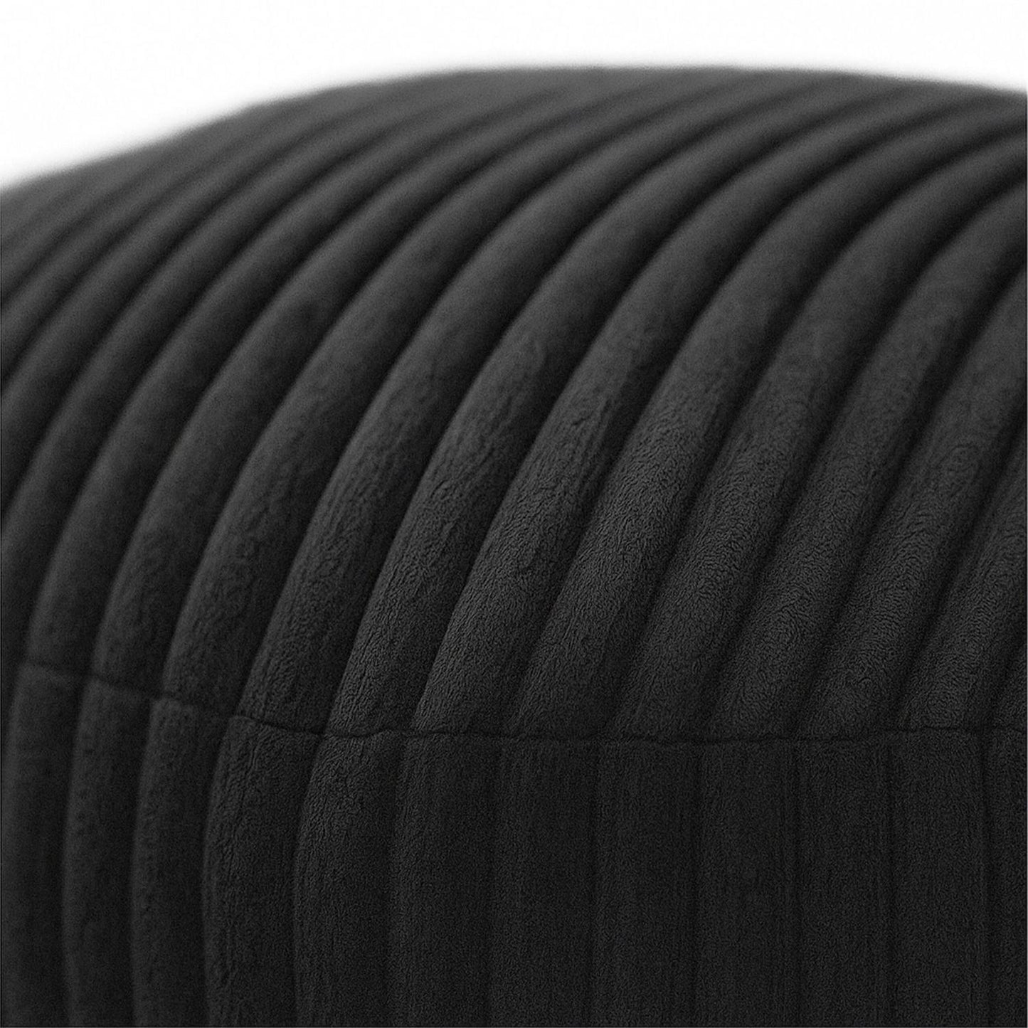 Corduroy Pouf – Round Floor Cushion, Soft Cover