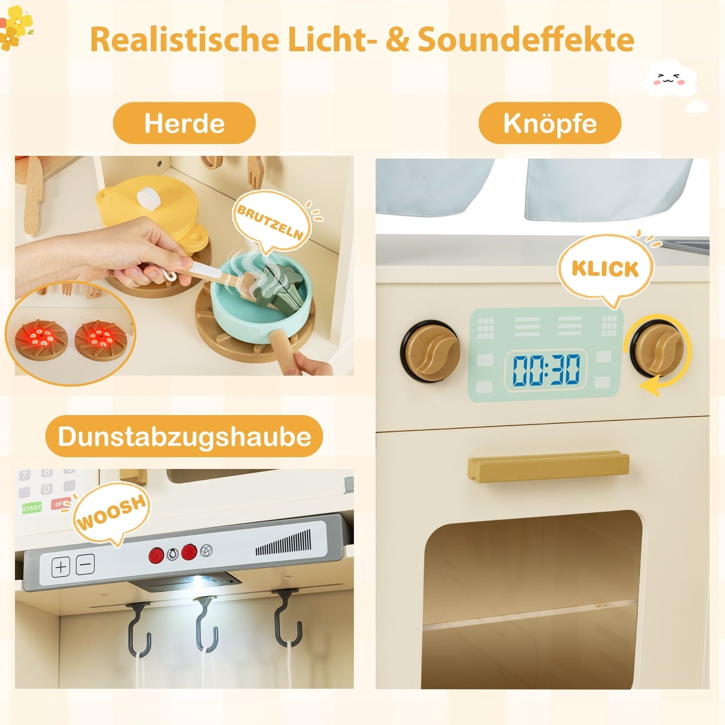 Corner Play Kitchen with Light & Sound, 22 Accessories