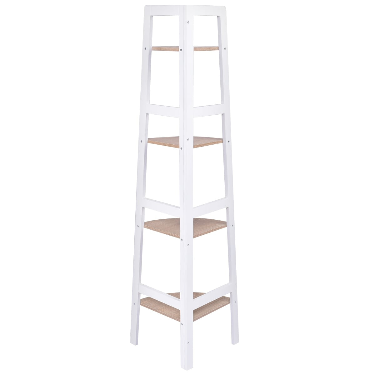 Corner Shelf Unit, 3/4 Tier, MDF Wood, 32x32x138 cm