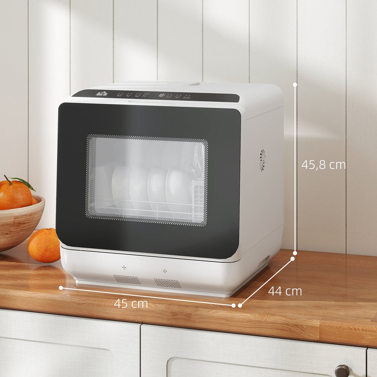 Countertop Dishwasher, 6L Tank, 5 Programs, LED Display