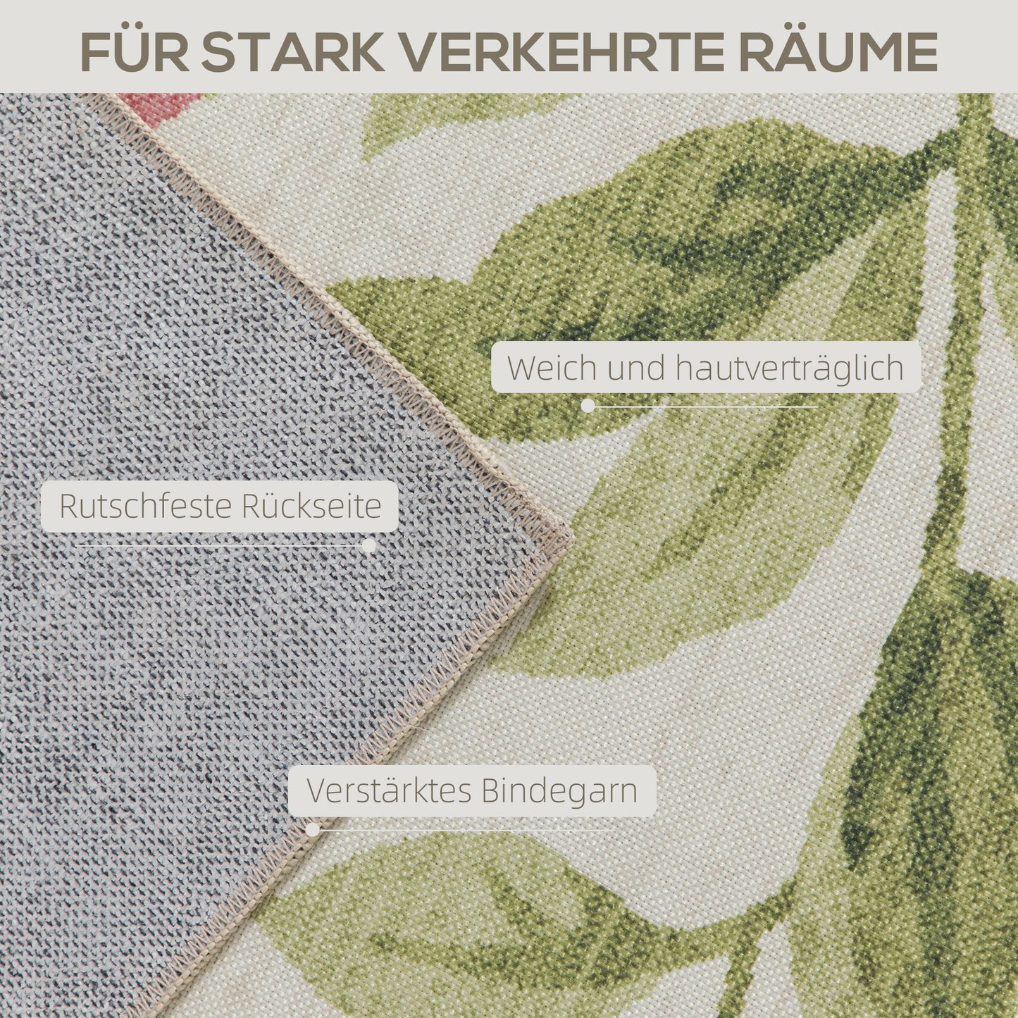 Country Rug, Polyester, Non-Slip, Easy Care, 200x140 cm